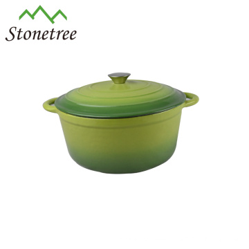 green enamel cast iron casserole 4.5 qt